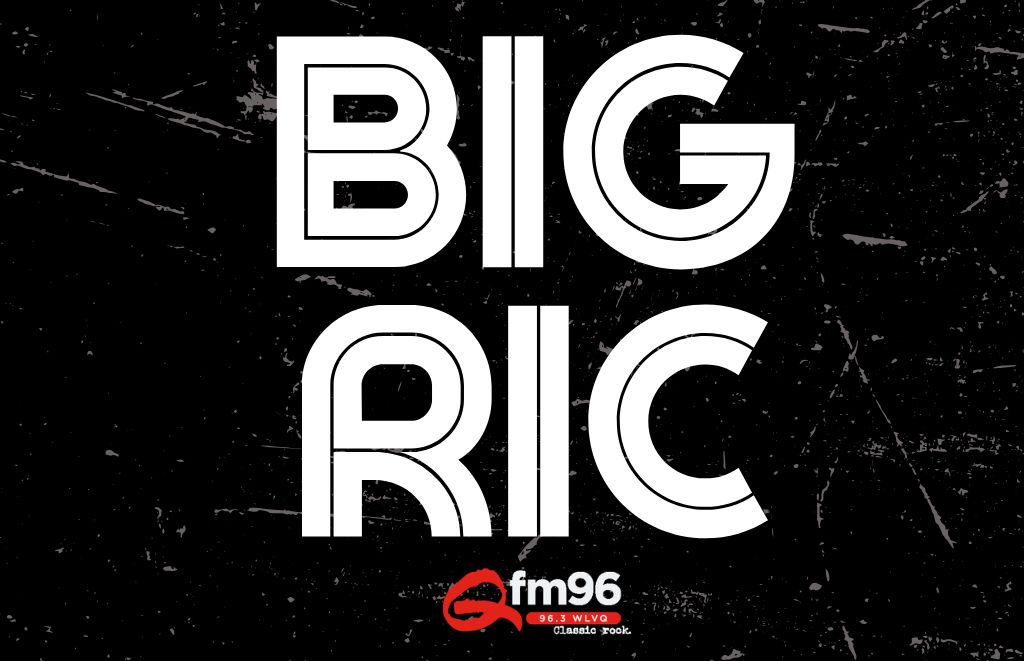 Brand logo: large white 'BIG RIC' on a black, distressed background with a small red FM96 badge at the bottom